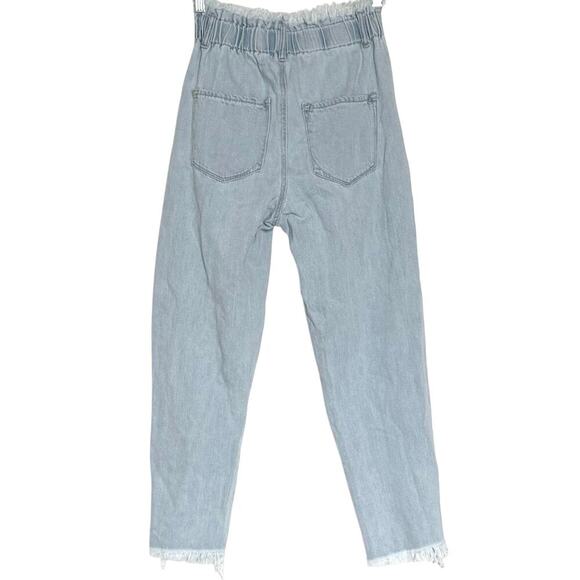 Risen High Waist Relaxed Distressed Jeans Womens 5/27 Frayed Hems - Picture 2 of 9